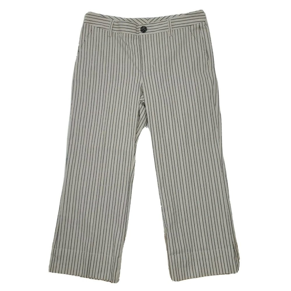 CABI Tick Tock Striped Crop Pants Size 10 - Picture 1 of 6